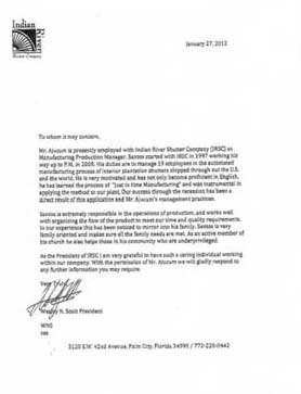 Wes Scott endorses Santos Ajucum Florida